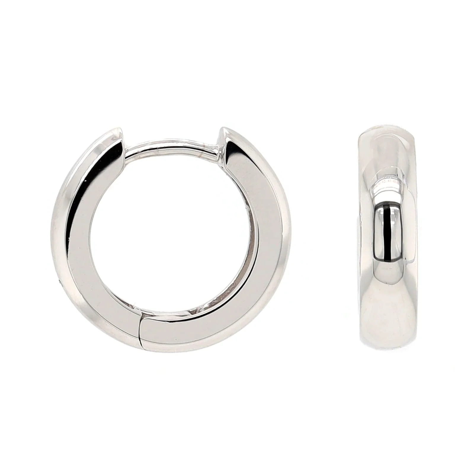 14K White Gold Huggie Earrings
