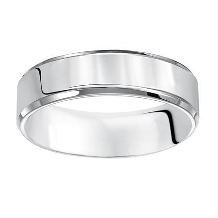 Platinum High Polish Beveled Edge Band - Image 2