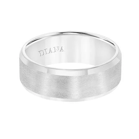 Platinum Satin Center Band with Beveled Edges