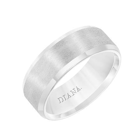 Platinum Satin Center Band with Beveled Edges - Image 2