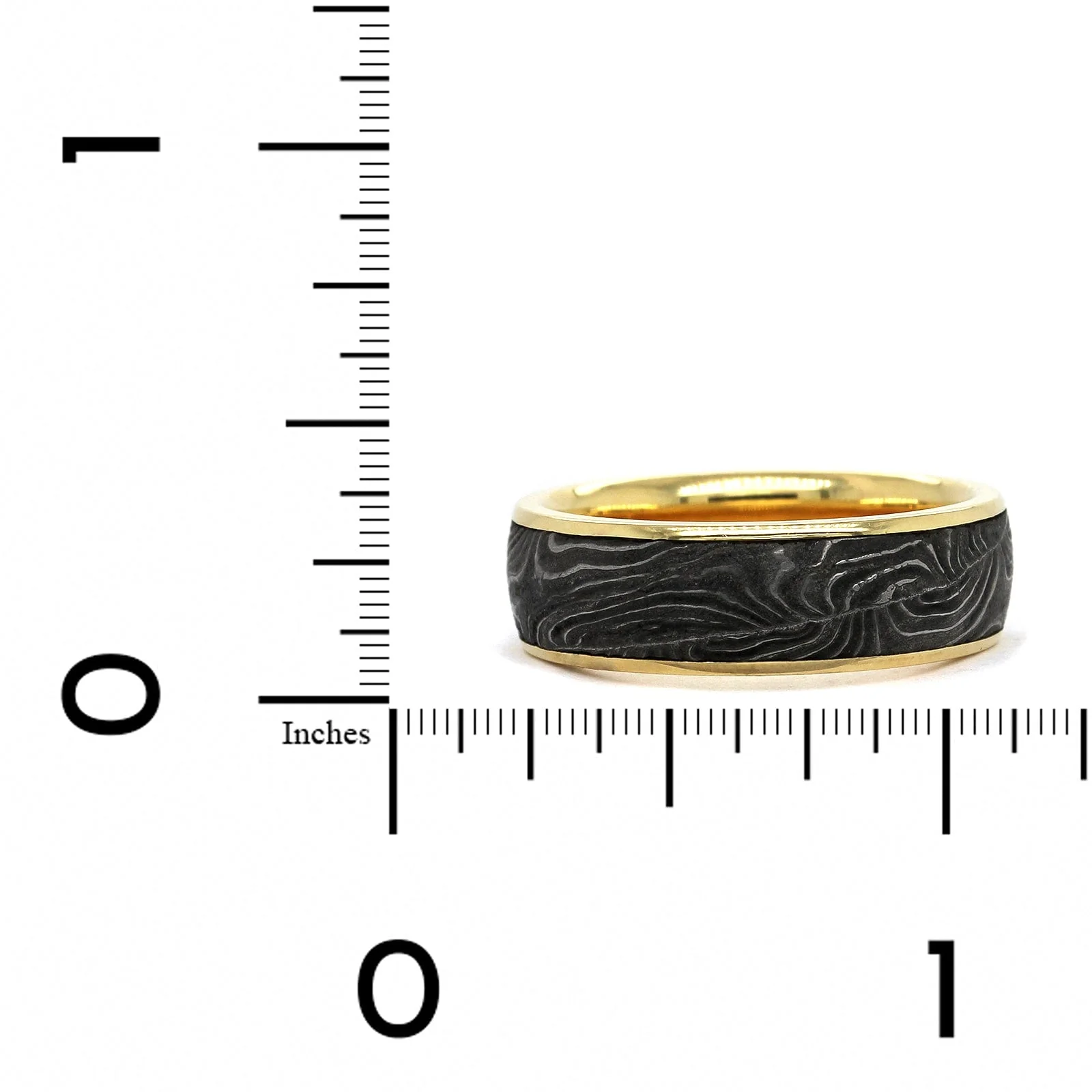 18K Yellow Gold & Stainless Steel Shotgun Barrel 7mm Band - Image 3