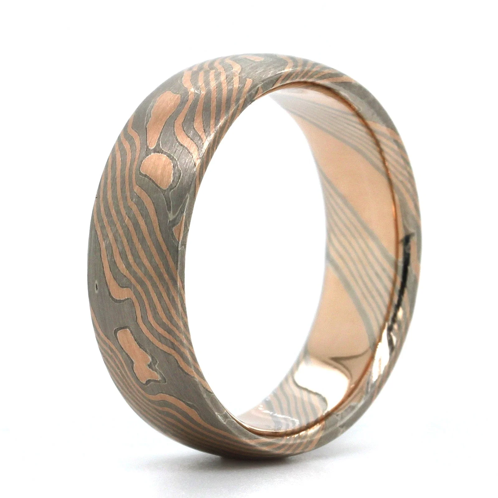 14K Rose and White Gold Palladium with Silver Band - Image 3