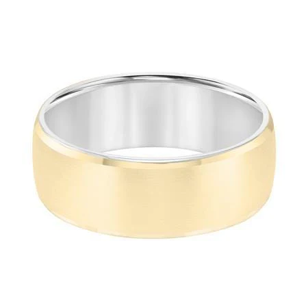 14K Yellow and White Gold Satin Finish Band