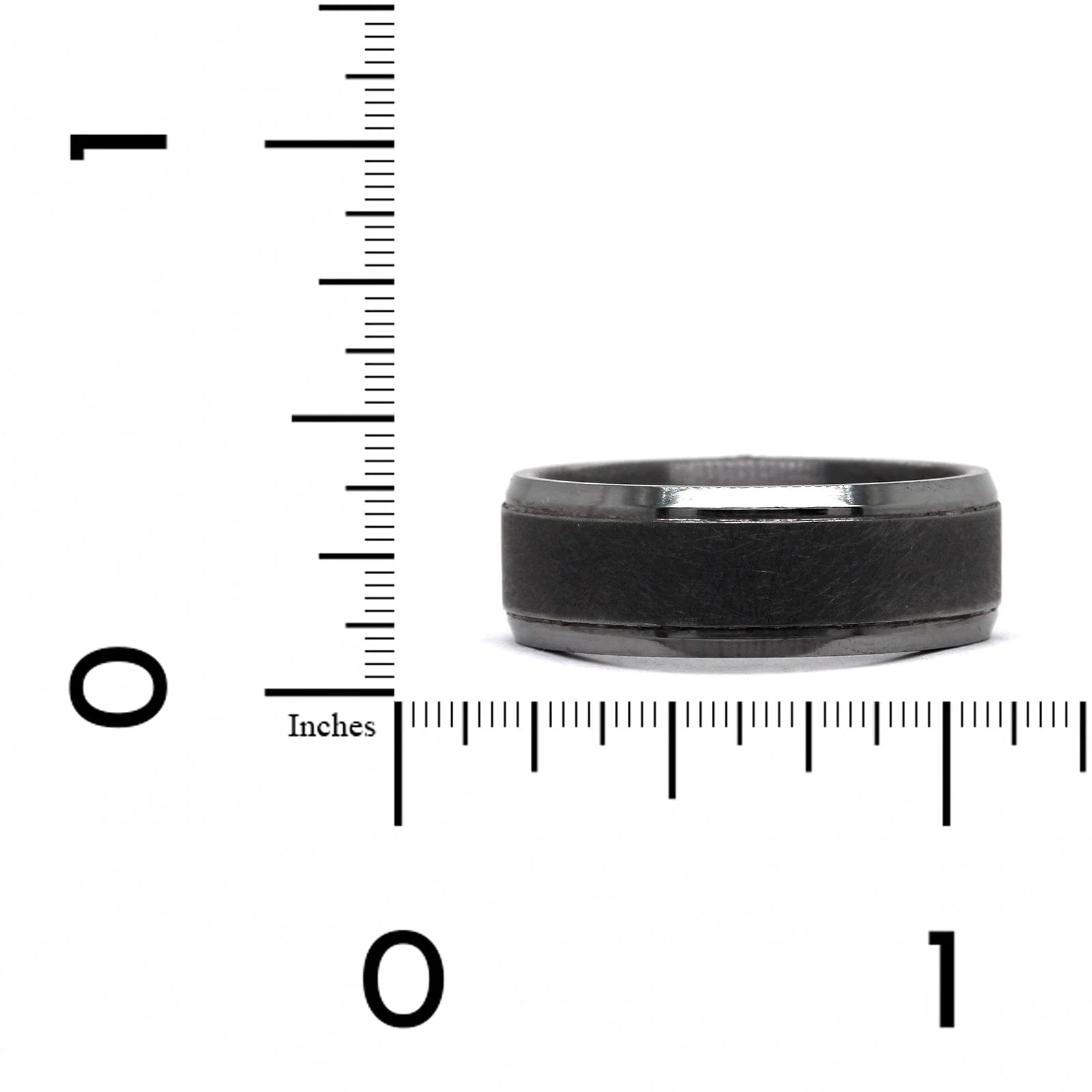 Grey Tantalum Band with A Swirl Finish and High Polished Edges - Image 4