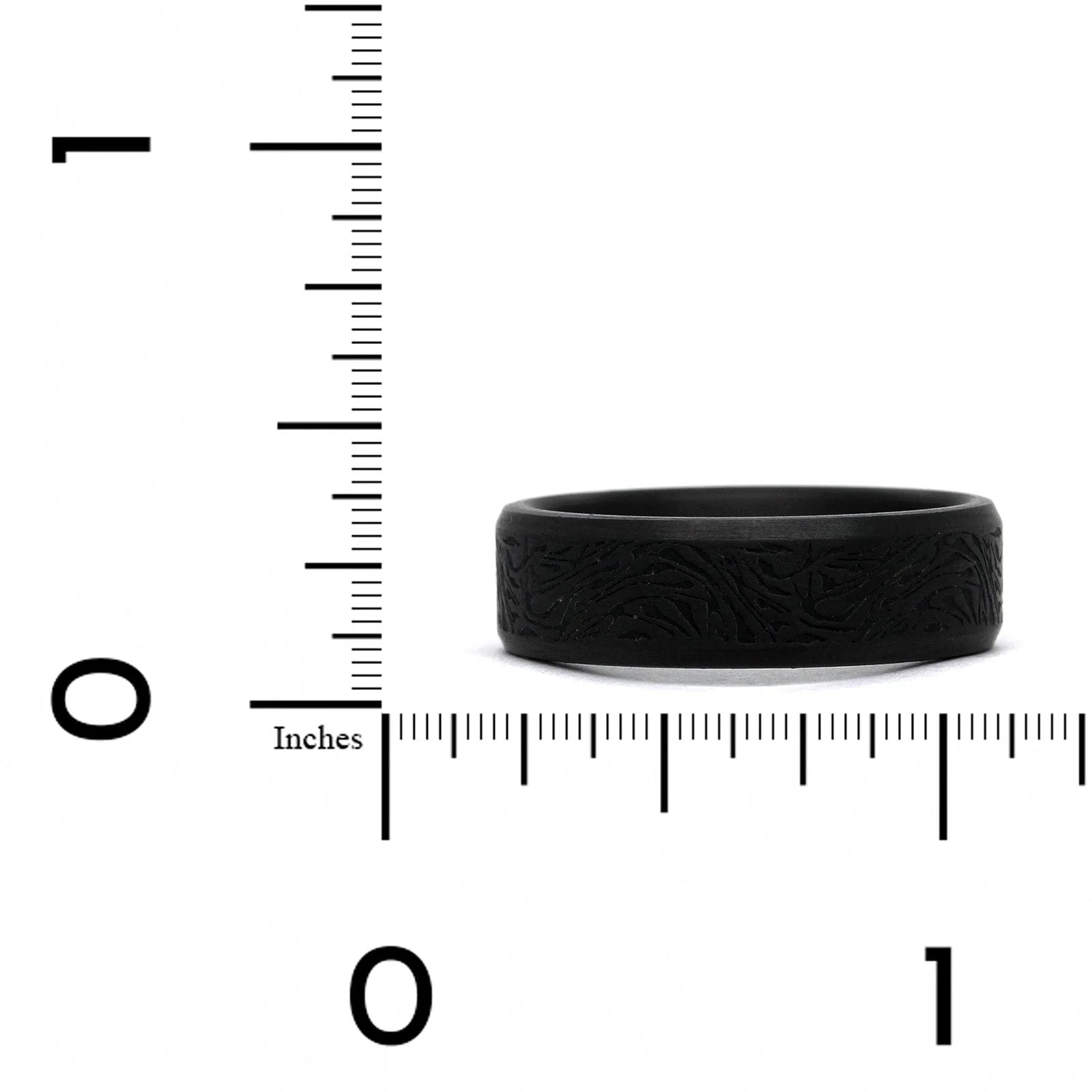 Tantalum Band with Mokume Pattern Center and High Polish Bevel Edges - Image 4