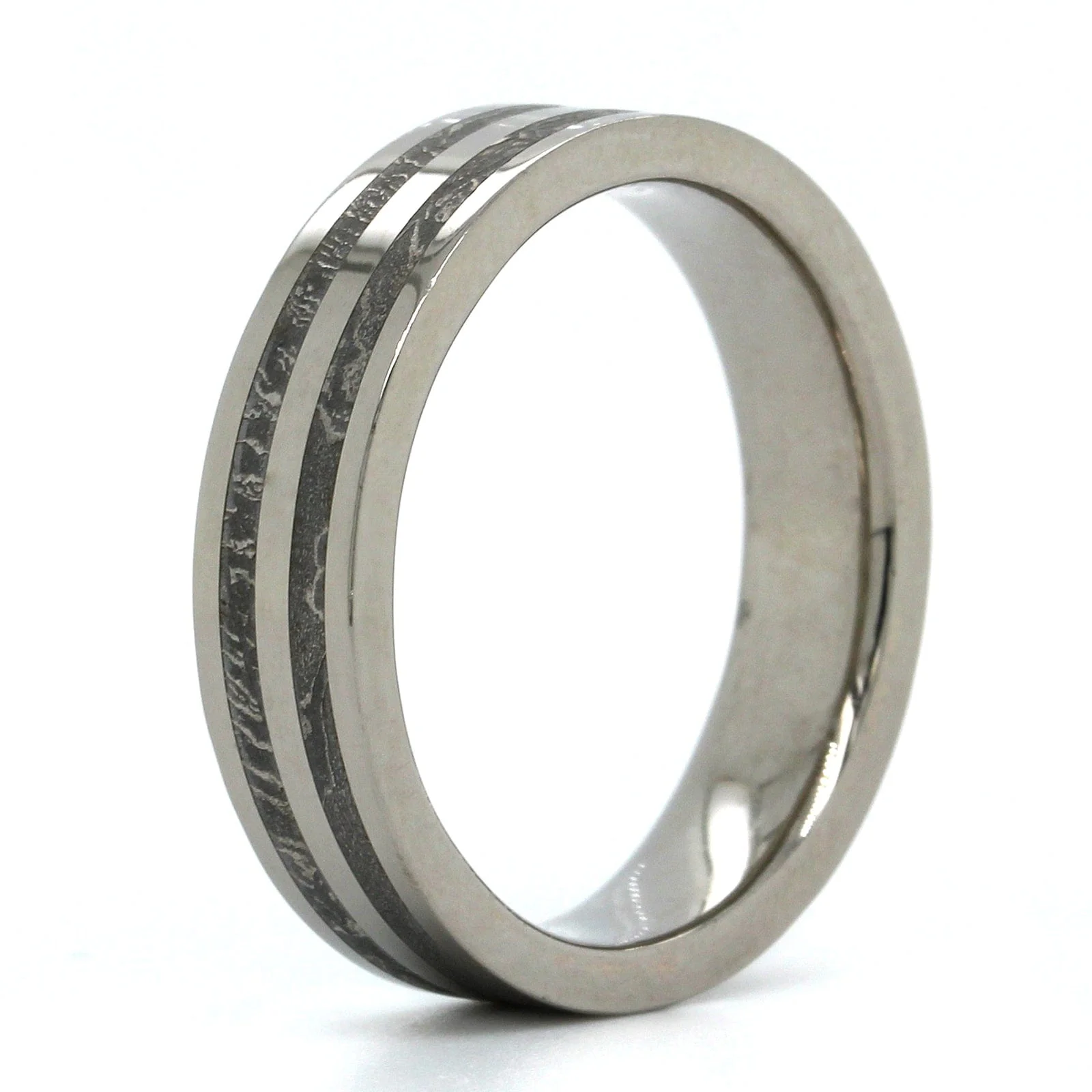 Palladium Gibeon Meteorite Wedding Band - Image 2