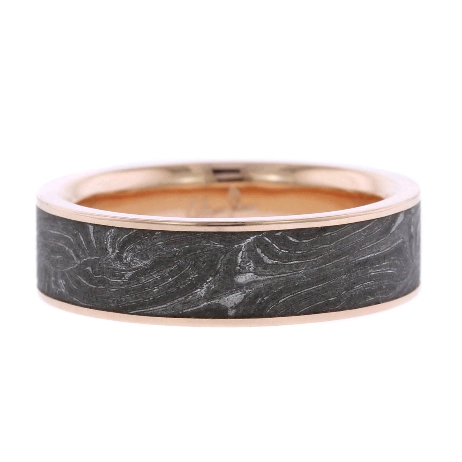 18K Rose Gold Shotgun Barrel Wedding Band