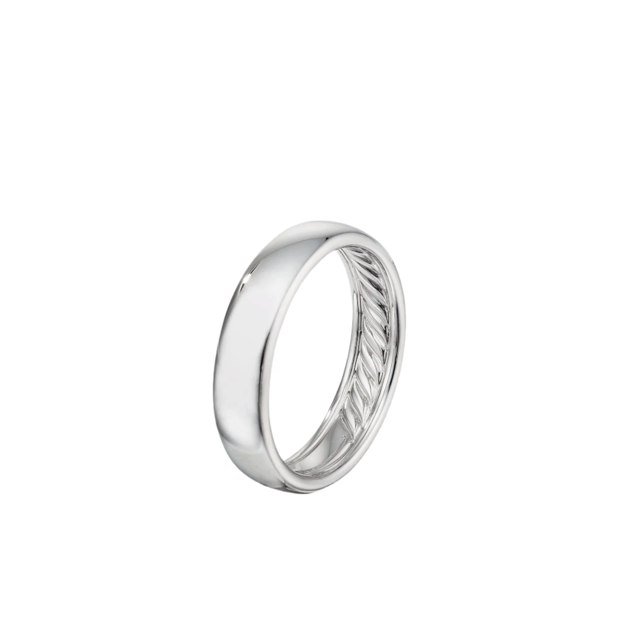 DY Classic Band Ring in 18K White Gold - Image 2