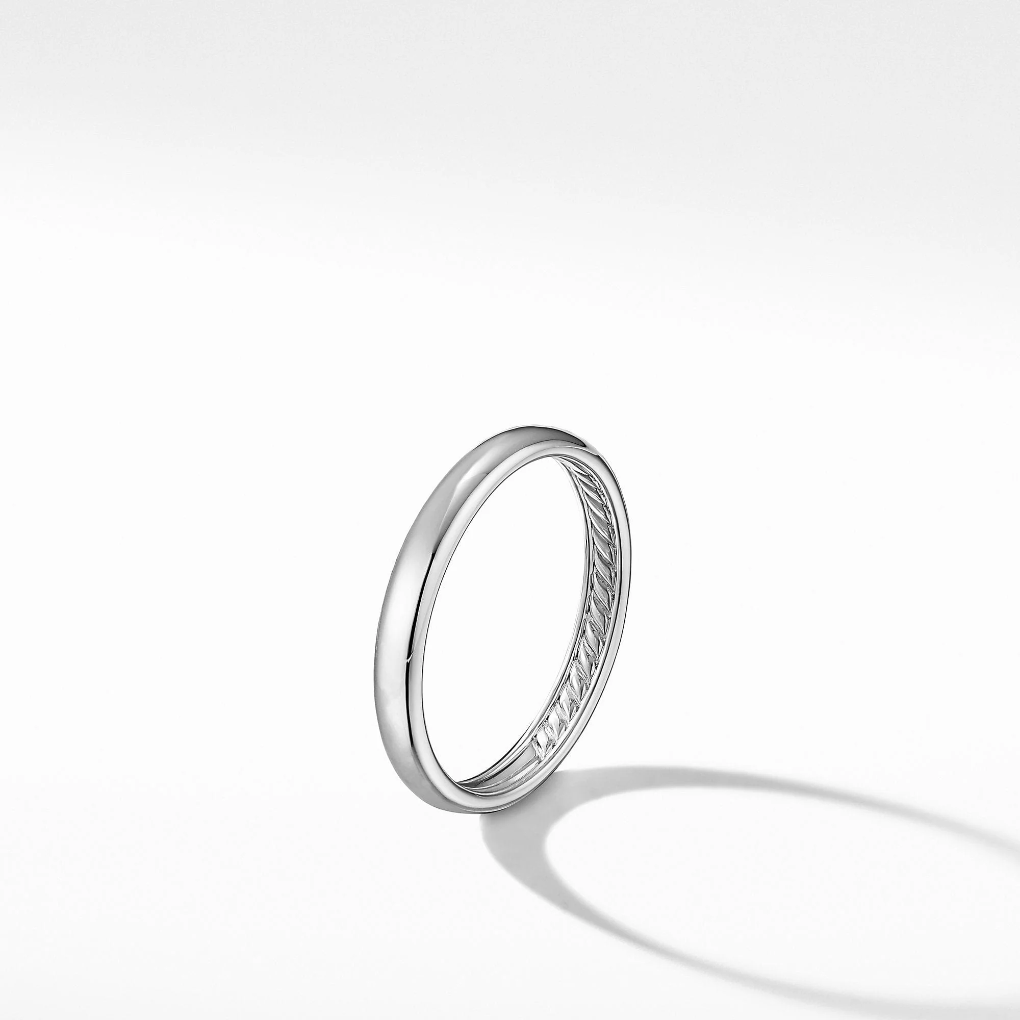 DY Classic Band Ring in 18K White Gold, 3.5mm - Image 2