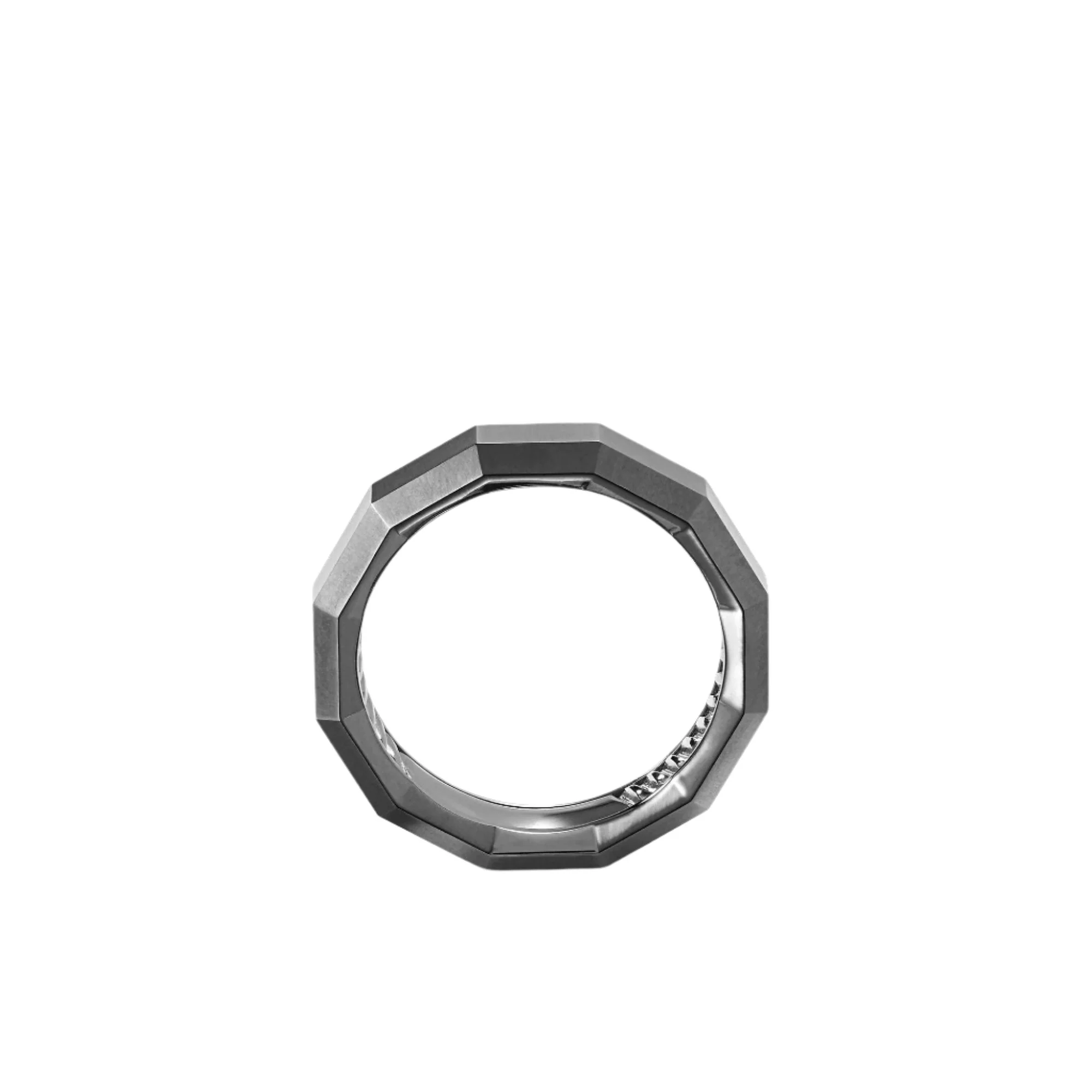 Faceted Band Ring in Grey Titanium - Image 3