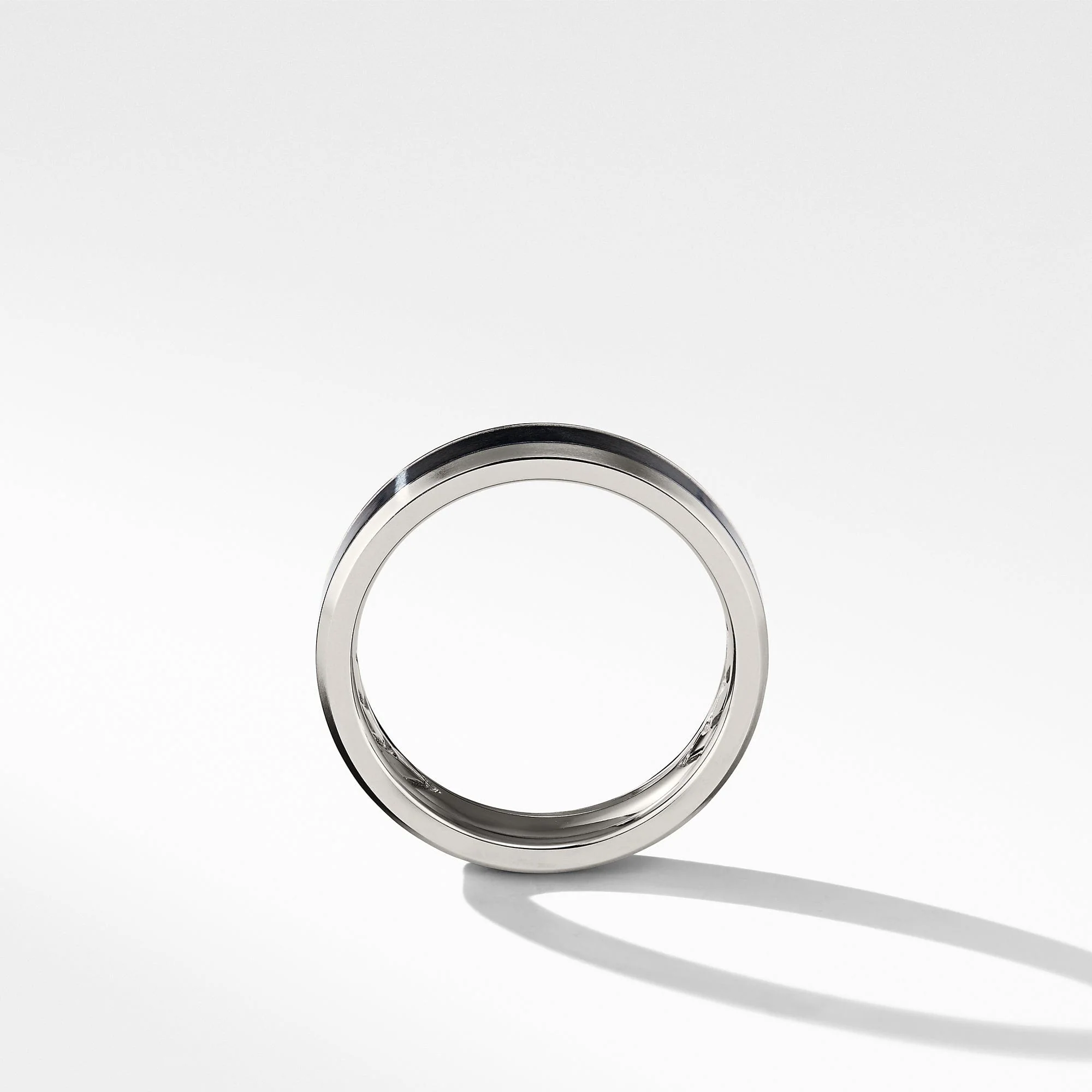 Beveled Band Ring in Grey Titanium with Black Titanium - Image 3