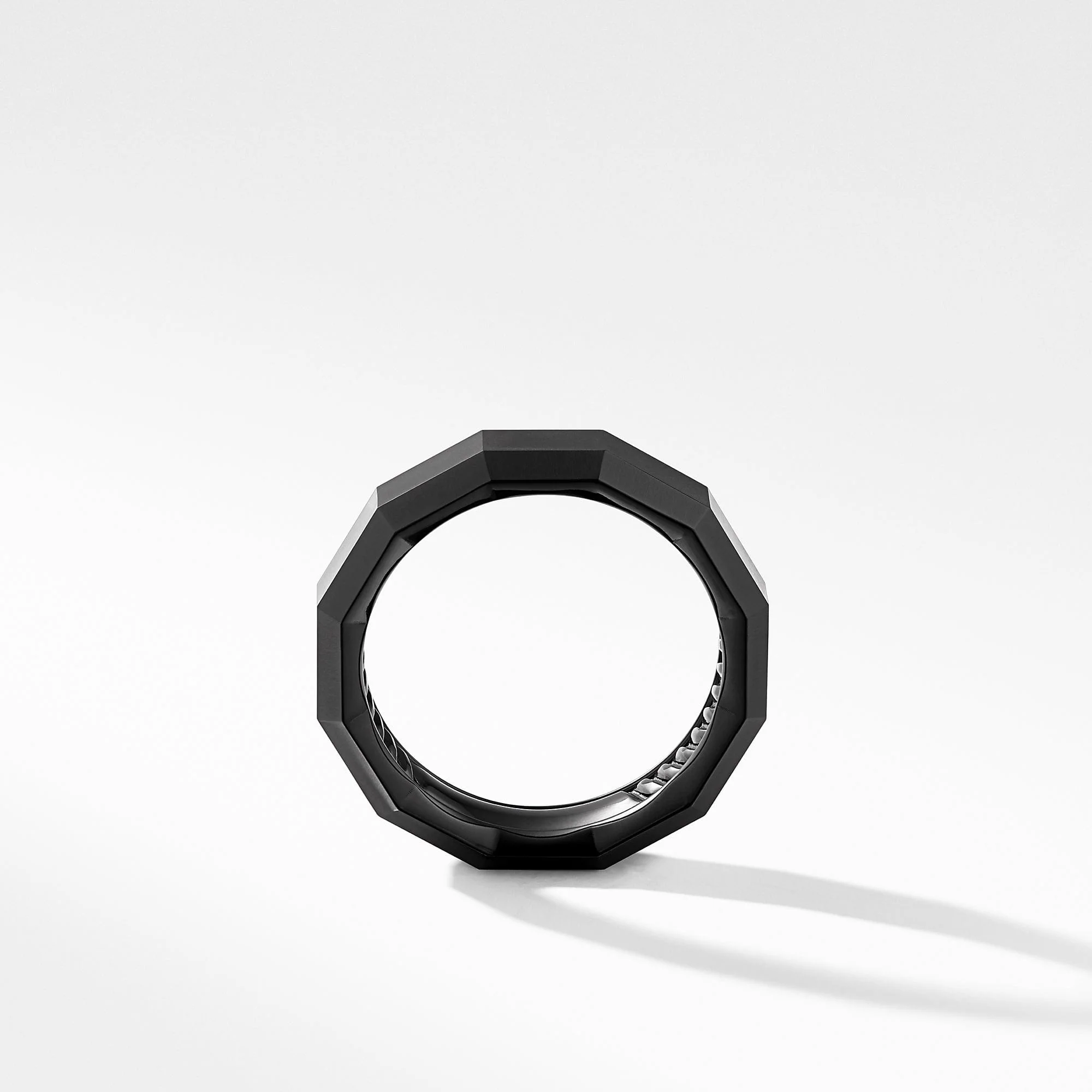 Faceted Band Ring in Black Titanium - Image 2