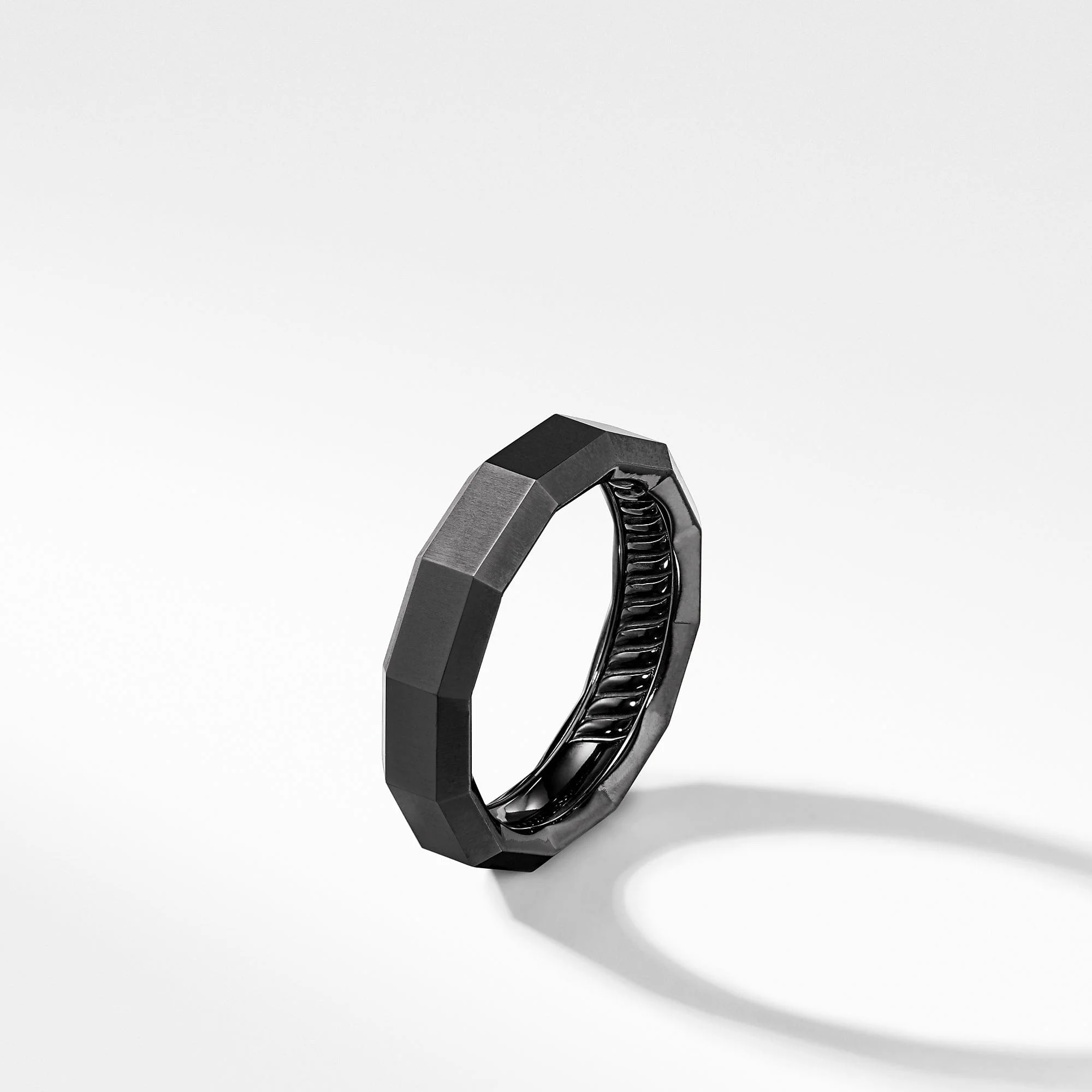 Faceted Band Ring in Black Titanium - Image 3