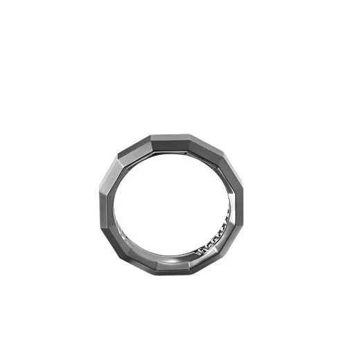 Faceted Band Ring in Grey Titanium - Image 2
