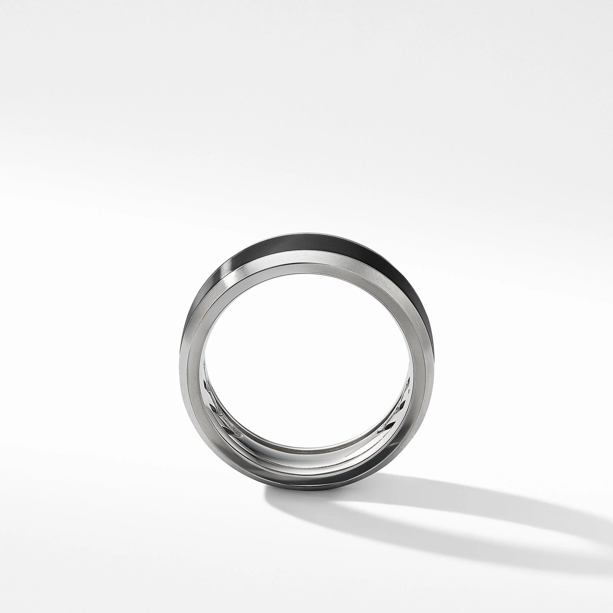 Beveled Band Ring in Grey Titanium with Black Titanium - Image 2