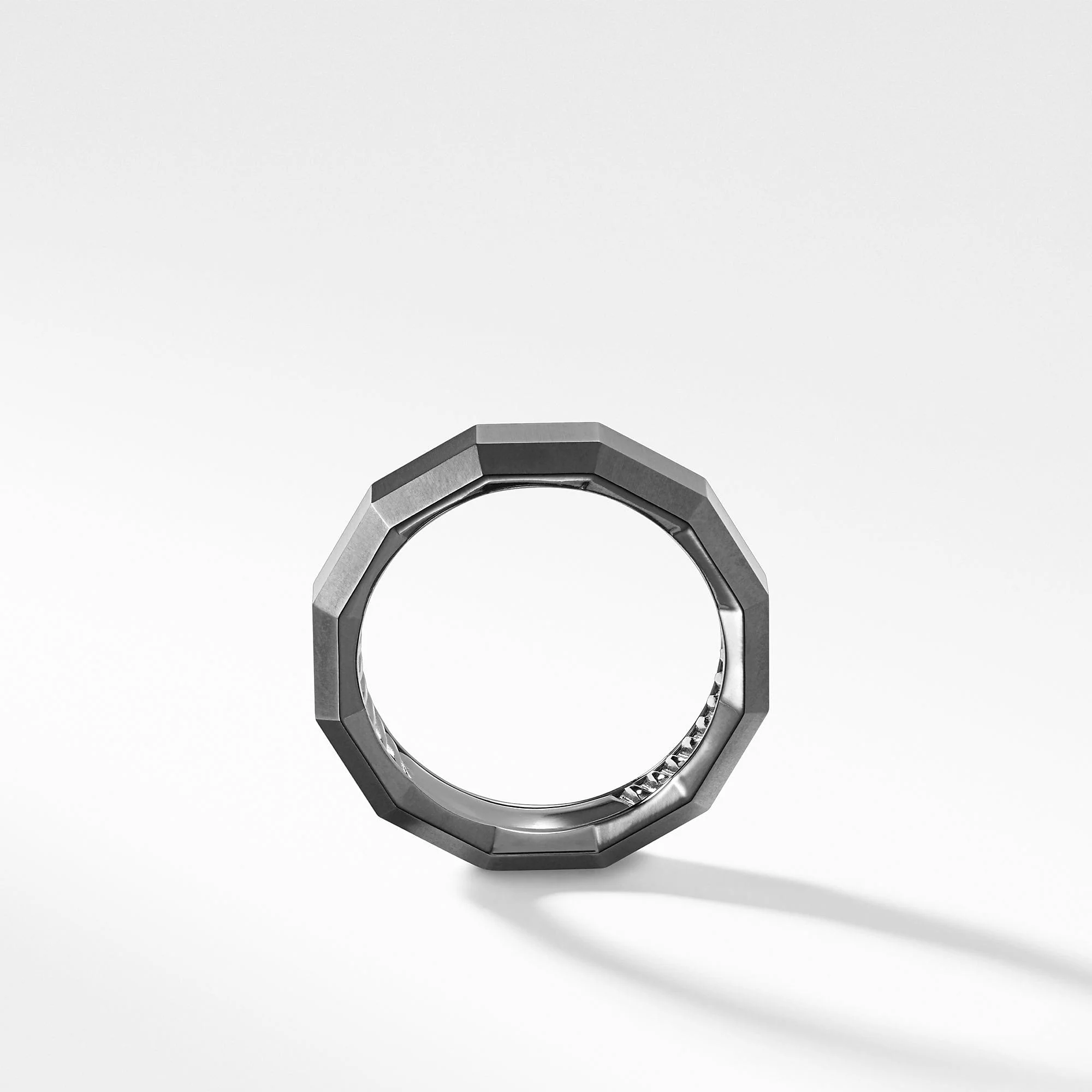 Faceted Band Ring in Grey Titanium - Image 2