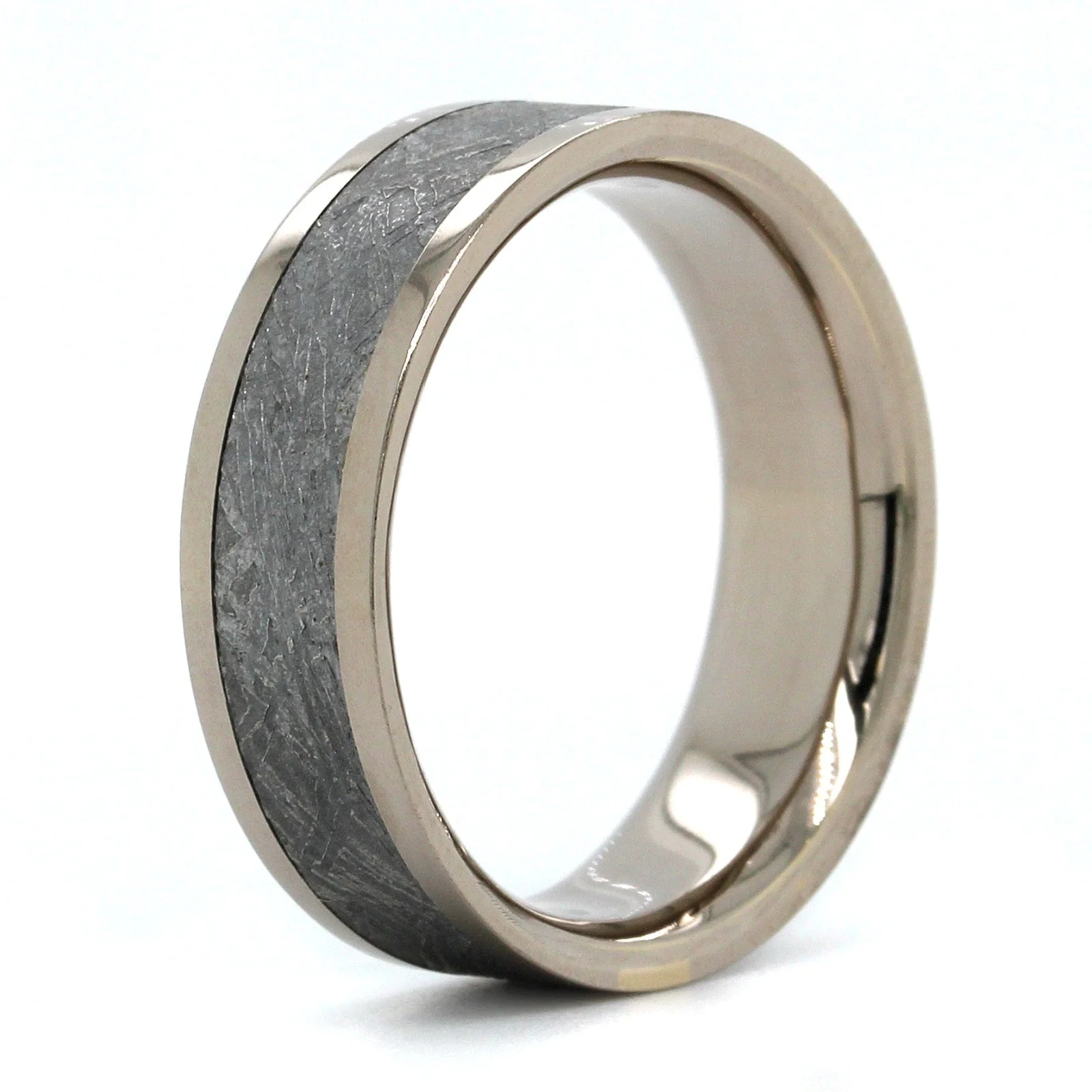 Palladium Gibeon Meteorite Wedding Band - Image 2
