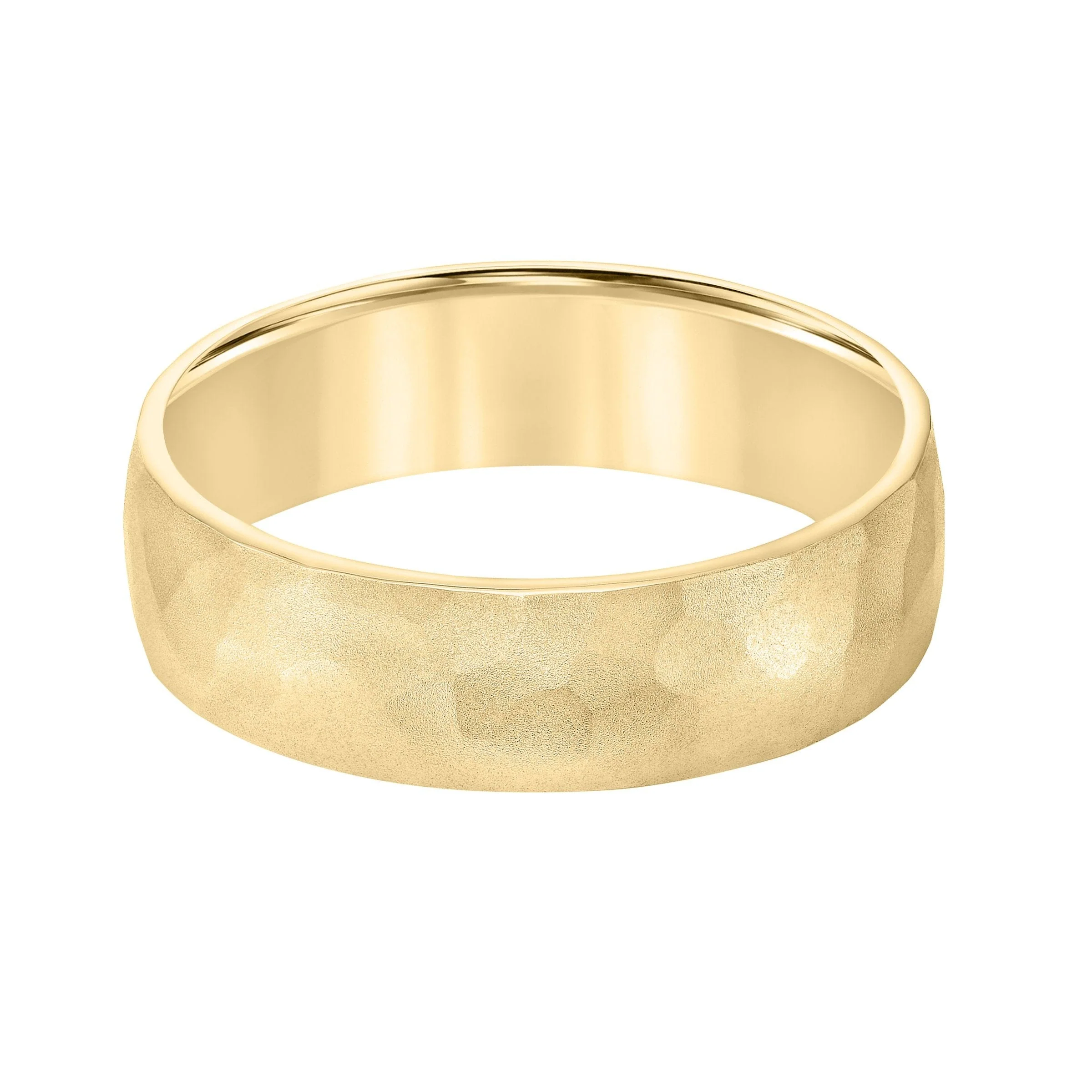 14K Yellow Gold Hammered Band