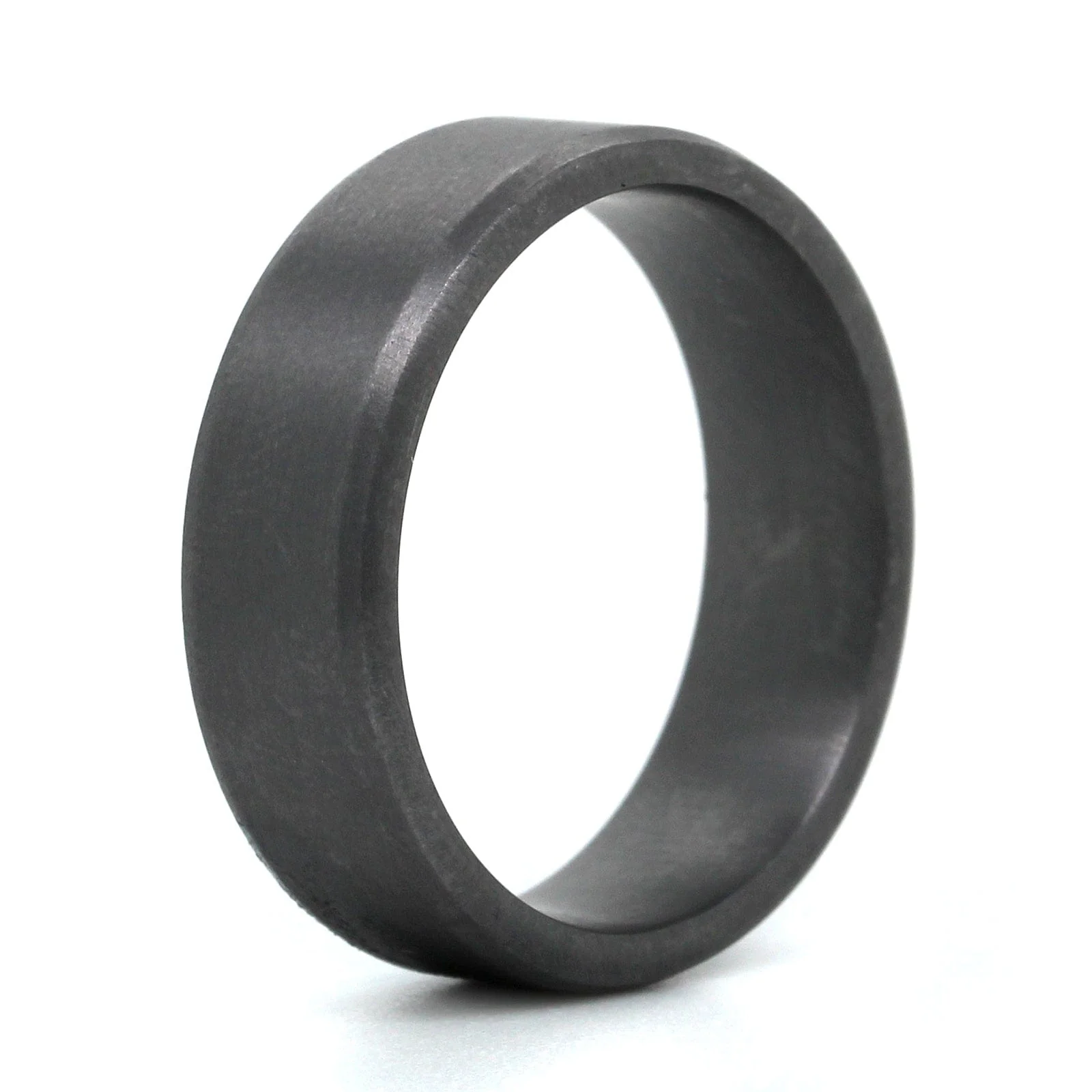 Tantalum Satin Finish Beveled Edge Wedding Ring - Image 3
