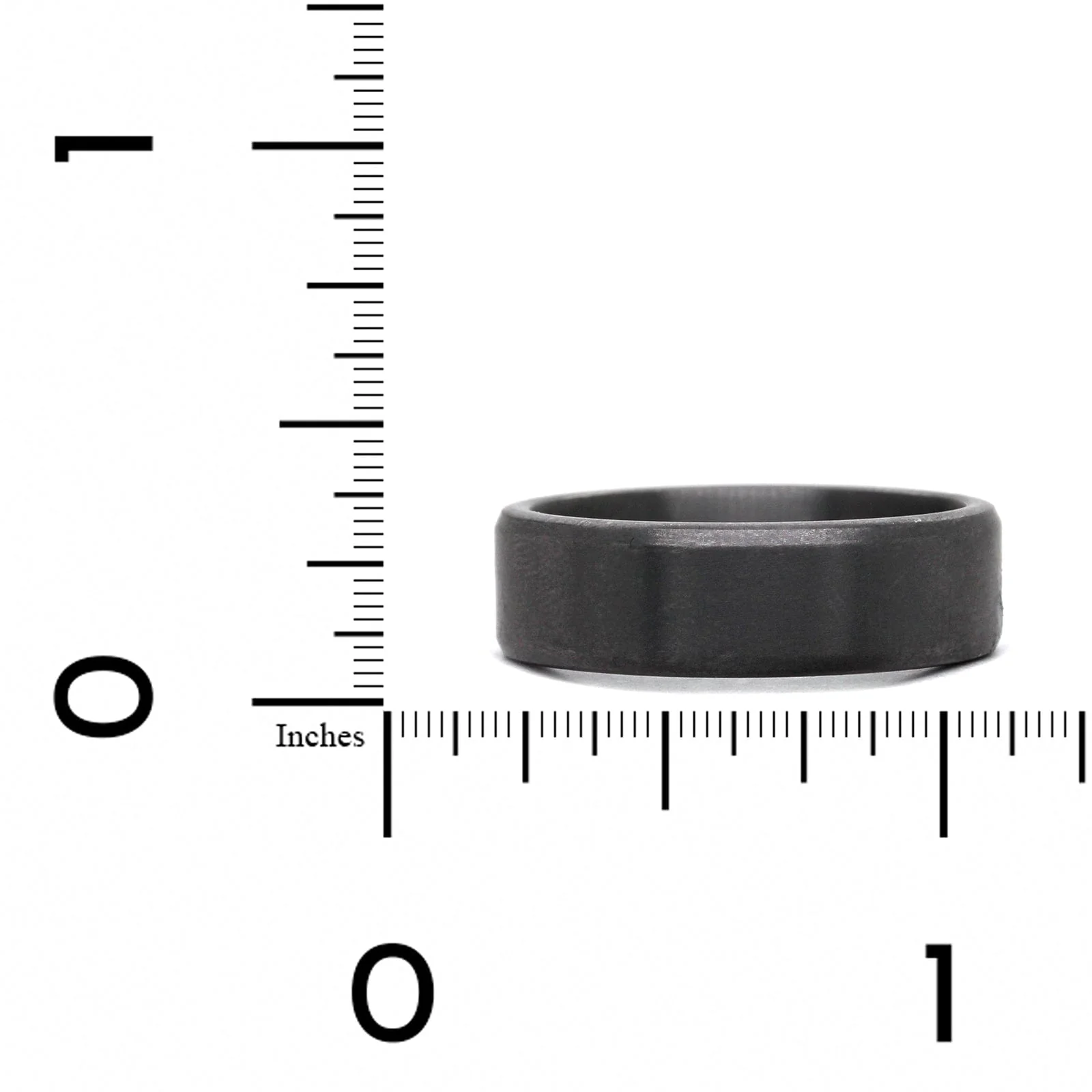 Tantalum Satin Finish Beveled Edge Wedding Ring - Image 4