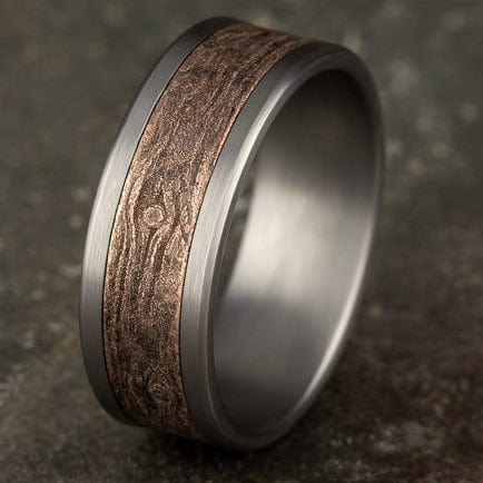 14K Rose Gold and Tantalum Log Knot Band - Image 5