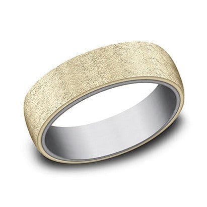 14K Yellow Gold Tantalum Swirl Wedding Ring - Image 4