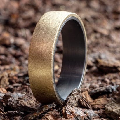 14K Yellow Gold Tantalum Swirl Wedding Ring - Image 5