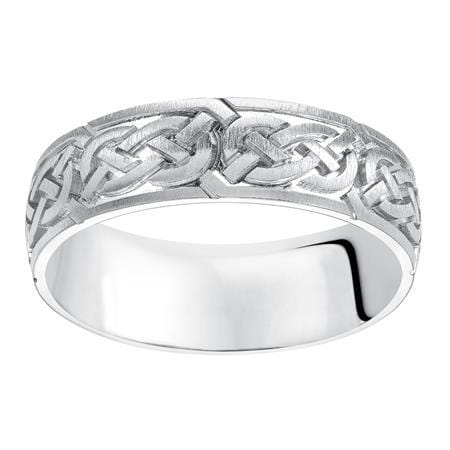 14K White Gold Celtic Knot Design band - Image 2