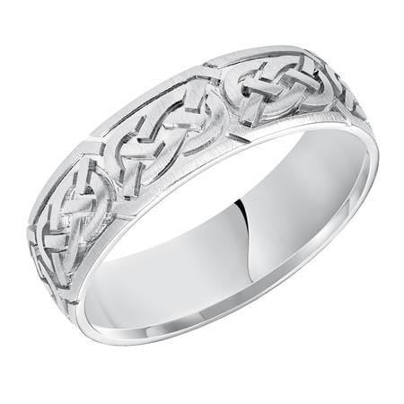 14K White Gold Celtic Knot Design band - Image 3