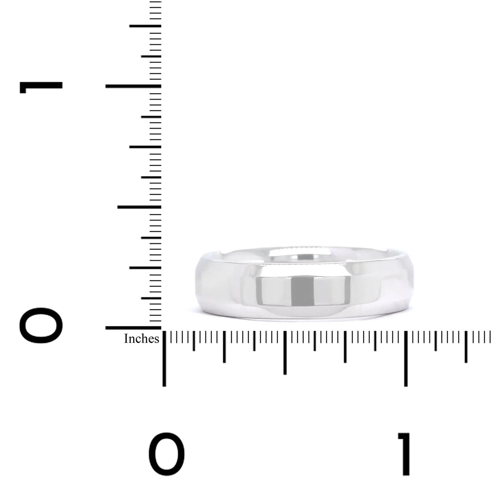 14K White Gold Polished with Beveled Edge Band - Image 3