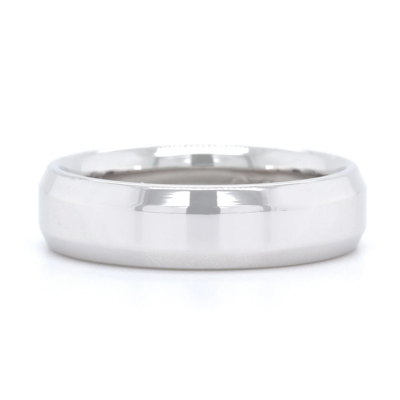 14K White Gold Polished with Beveled Edge Band - Image 4