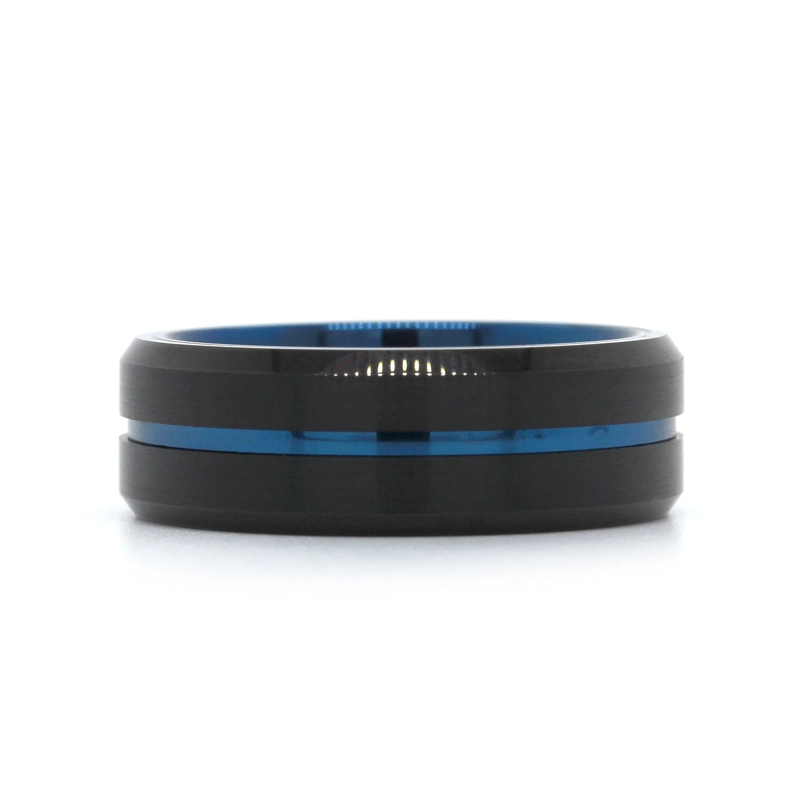 Black Tungsten with Blue Stripe Center Band - Image 3
