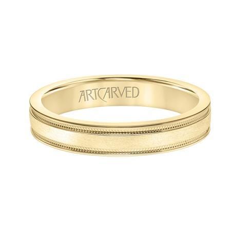 14k Yellow Gold Polish with Milgrain Edge Band