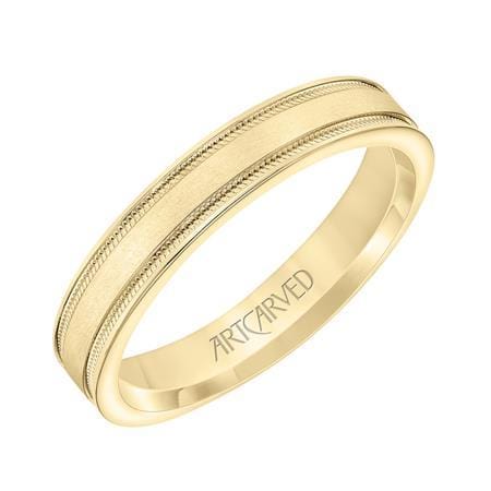 14k Yellow Gold Polish with Milgrain Edge Band - Image 2