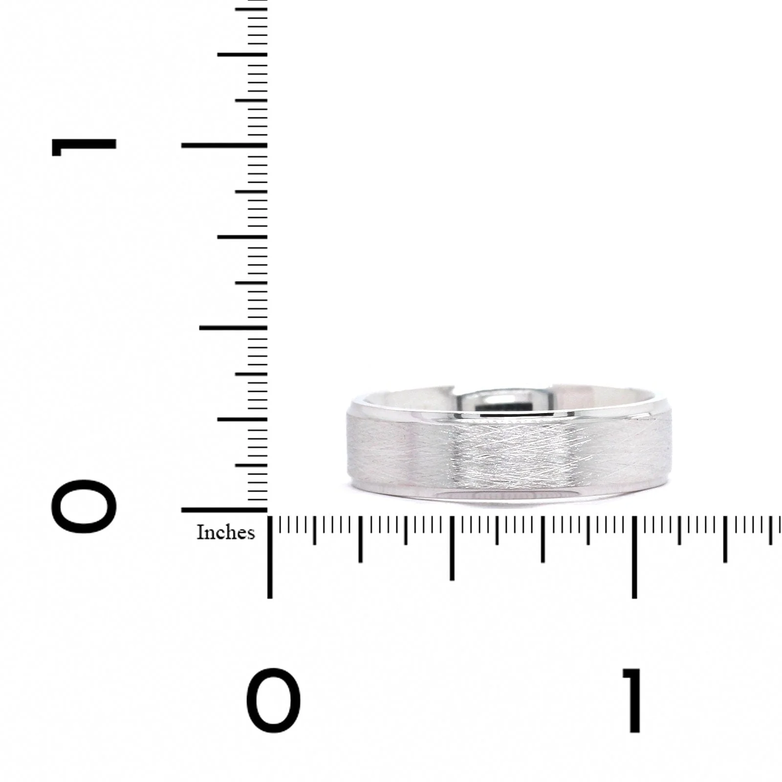 14K White Gold Wire Finish Center Band - Image 3