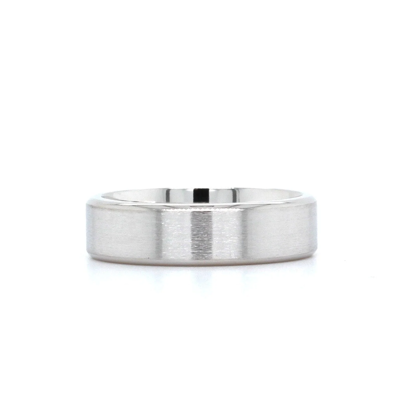 14K White Gold Brushed Finish Band