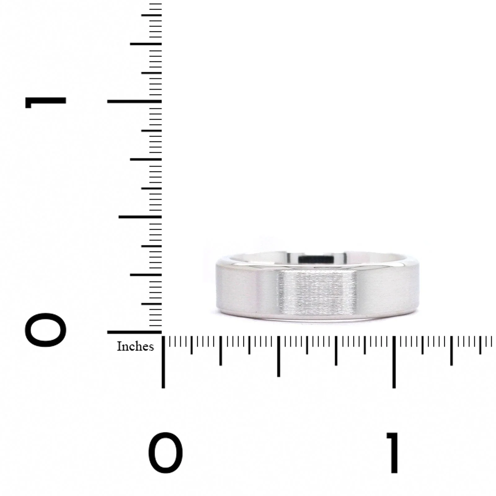 14K White Gold Brushed Finish Band - Image 3