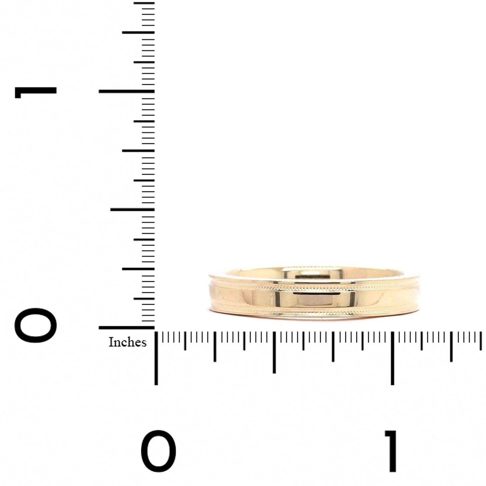 14K Yellow Gold Polish Finish with Milgrain Band - Image 3