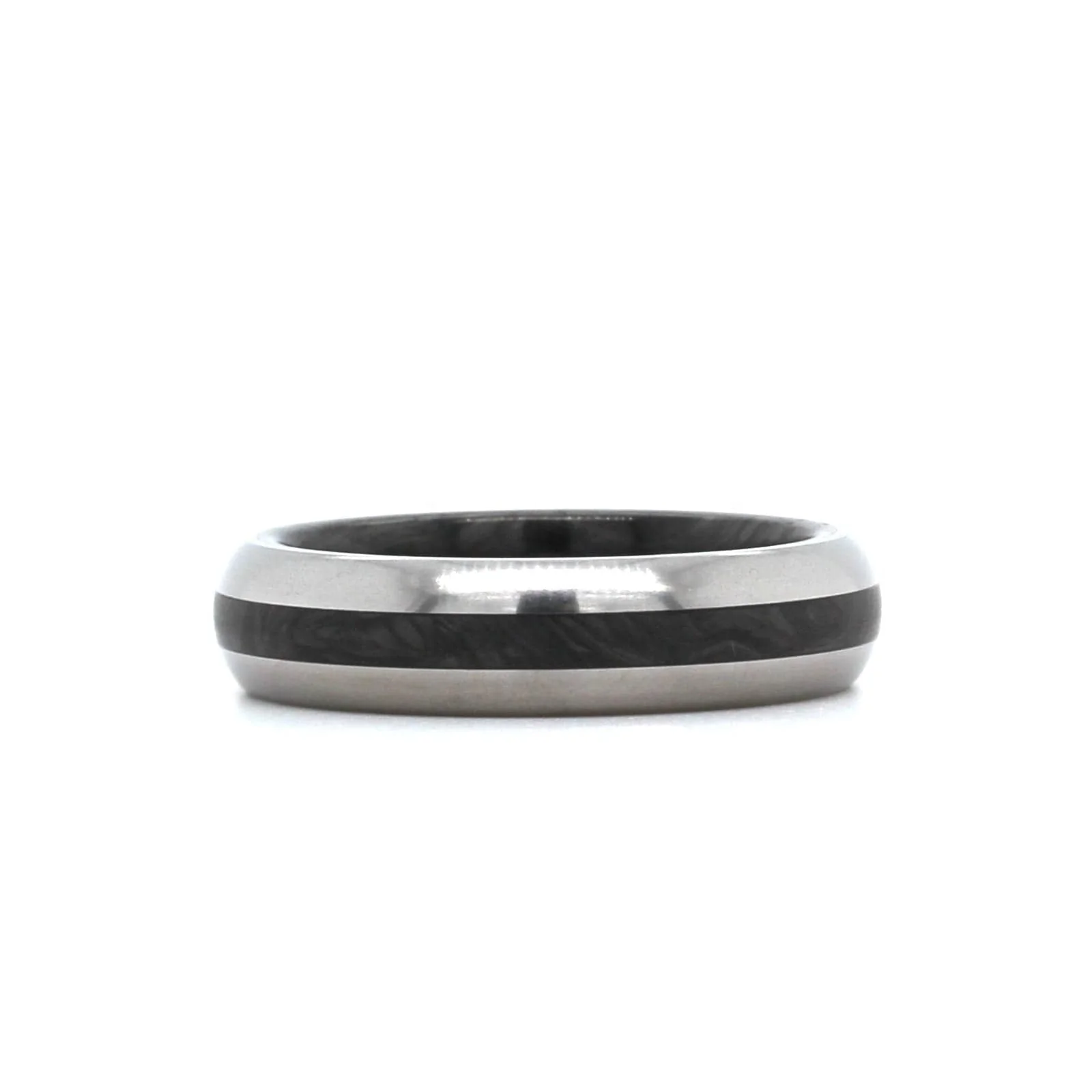 Titanium Carbon Fiber Center Polish Edge Band