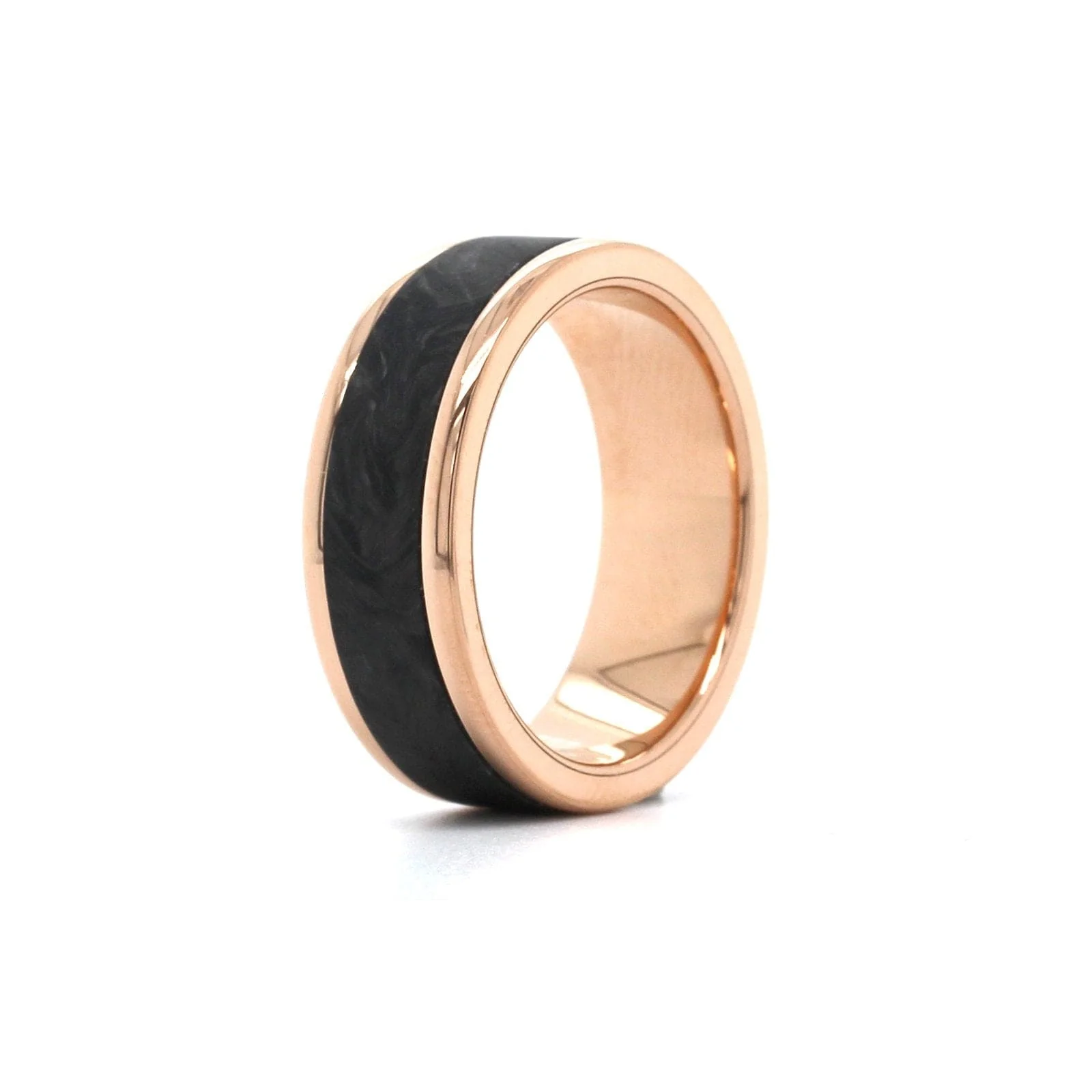 14K Rose Gold Carbon Fiber Center Band - Image 2