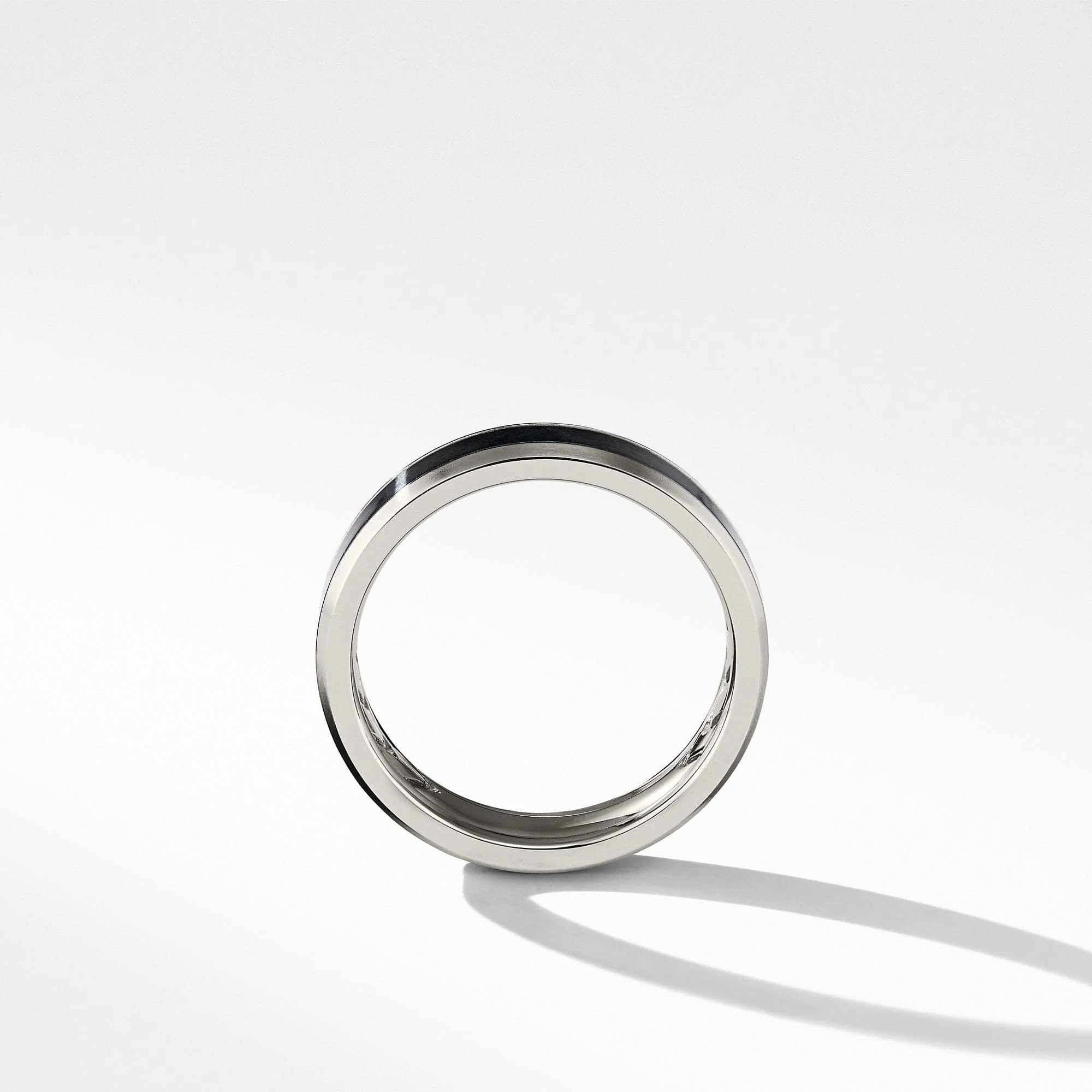 Beveled Band Ring in Grey Titanium with Black Titanium - Image 2