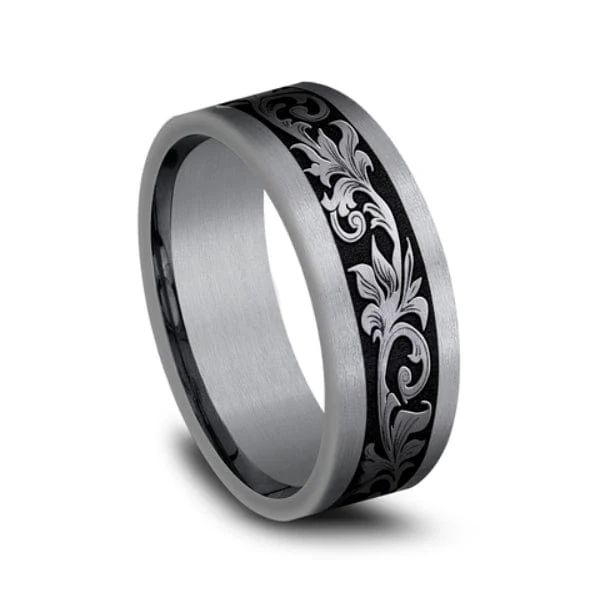 Grey Tantalum Vintage Script Design Band - Image 3