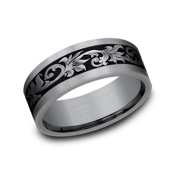 Grey Tantalum Vintage Script Design Band - Image 4