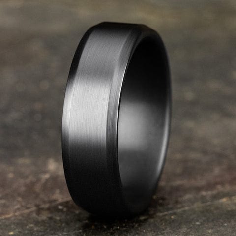 Dark Tantalum Satin Center Bevel Edge Band - Image 4