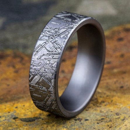 Grey Tantalum Meteorite Design Band - Image 4