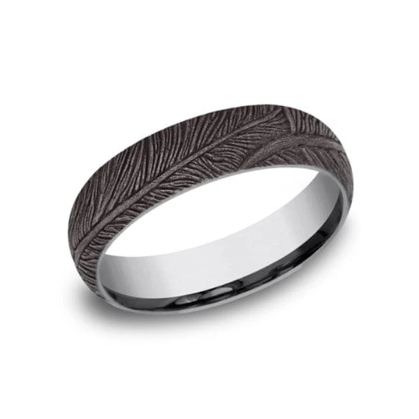 Grey Tantalum Feather Design Band - Image 3
