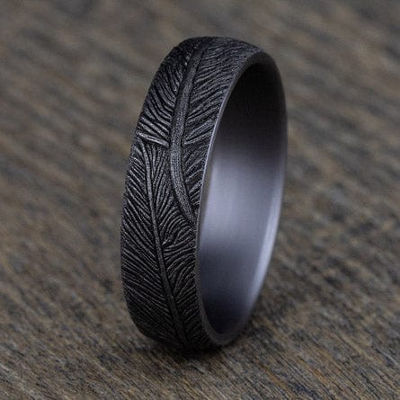 Grey Tantalum Feather Design Band - Image 4