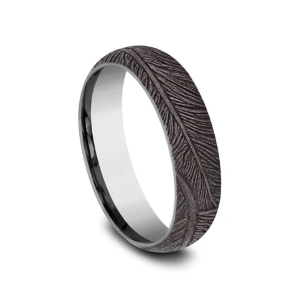 Grey Tantalum Feather Design Band - Image 5