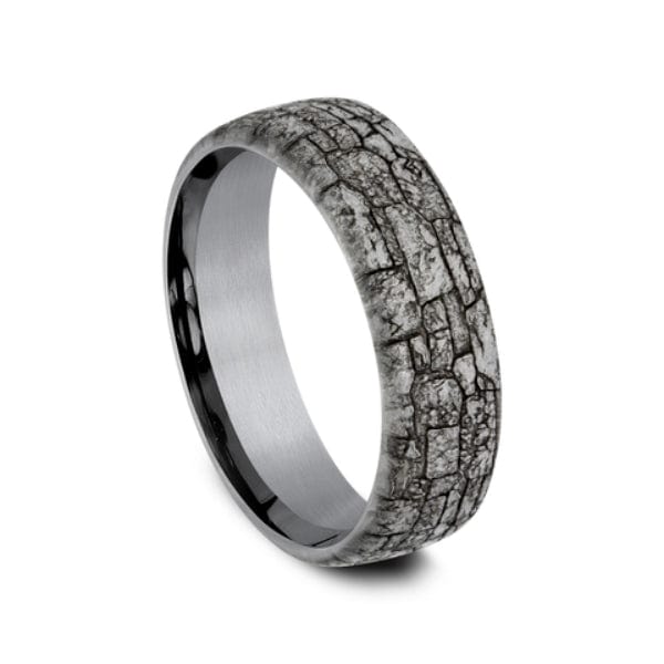 Grey Tantalum Stone Wall Design Band - Image 3