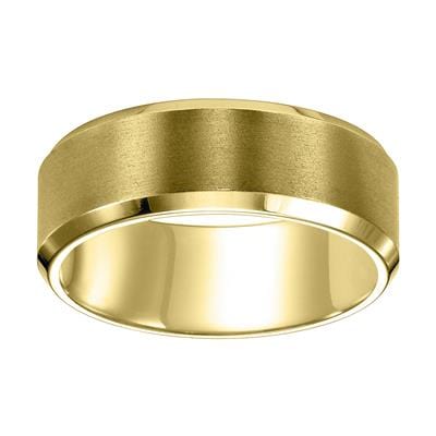14K Yellow Gold Satin Center Polished Edges Band - Image 3